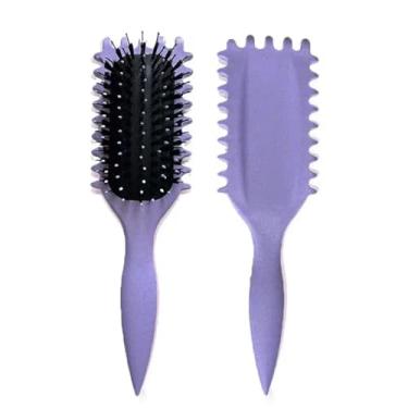 Imagem de Pente de cabelo feminino pente de cabelo cacheado em formato oco massagem no couro cabeludo e escova de cabelo fofa ferramentas de penteado (roxo 1)