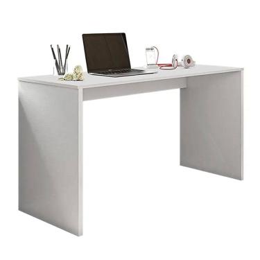 Imagem de Mesa Home Office 127cm Escrivaninha Escritório Computador Estudos Aparador - Branco
