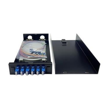 Imagem de TXWTXPJ - Acopladores monomodo LC 6 Duplex Caixa de Fibra de 12 Portas - 1 Kit LC-UPC Multimodo de Montagem em Rack RU para Racks de 48.3 cm (Inclui Tranças e Acopladores)