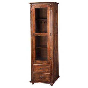 Imagem de Torre Estante Antique com 3 prateleiras de madeira, 1 porta e 2 gaveta