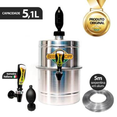 Imagem de Chopeira Manual Em Alumínio 5,1L + Torneira Italiana + Acessórios - TK