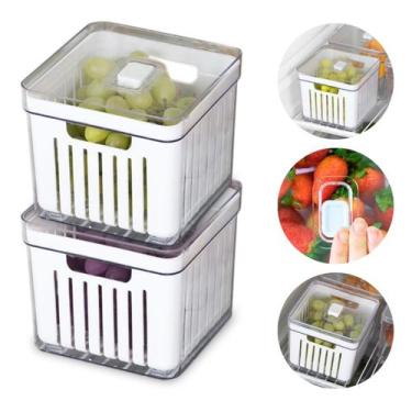 Imagem de Kit 2 Organizadores 2,8 Litro Geladeira Armário Casa Cozinha - Plas Tu