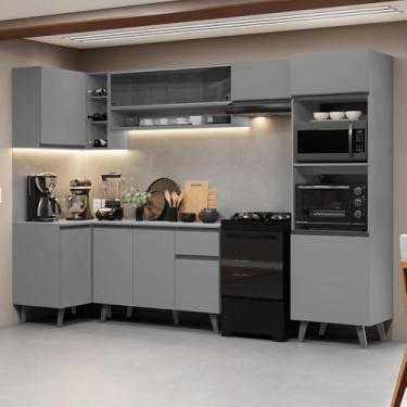 Imagem de Armário de Cozinha Completa de Canto 385cm Cinza Nice Madesa 04