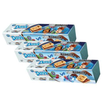 Imagem de Kit 3 Biscoito Recheado Danix Sabor Choco Shake 130g