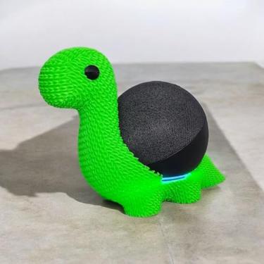 Imagem de Suporte Alexa Echo Dot 4 e 5. Tema Dino, Dinossauro, Home, Presente, decoração criativa, stand mesa
