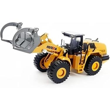 Imagem de Miniatura Trator Pegador de Madeira, Metal, Escala 1:50, Articulado, Amarelo