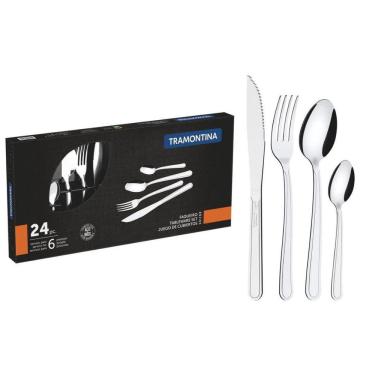 Imagem de Jogo De Talheres Faqueiro Inox 24 Peças Búzios Tramontina