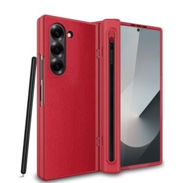 Imagem de NINKI Capa para Samsung Galaxy Z Fold 6 com protetor de tela, protetor de dobradiça e suporte para caneta S, capa de couro ultrafina à prova de quedas de grau militar para Samsung Galaxy Z Fold 6