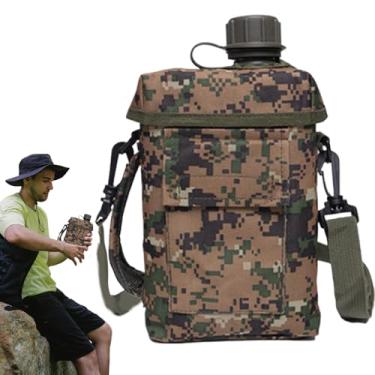 Imagem de Garrafa esportiva, garrafa de água esportiva - Chaleira de grande capacidade 2L,Farme de esportes de larga portátil com alça de ombro para atividades ao ar livre, camping, caminhada, academia, ciclism