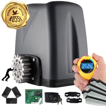 Imagem de Kit Motor Rossi Dz Nano Turbo 6m Crem 3 Control Portão Deslizante 600Kg