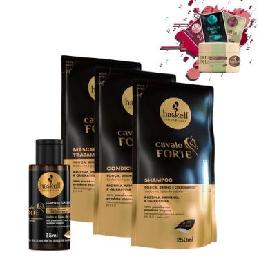 Imagem de Kit Refil Haskell Cavalo Forte Sh Cond Masc 250ml/g+complexo