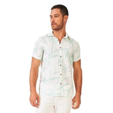 Imagem de Camisa Acostamento Masculina Manga Curta Estampada Branca-Masculino