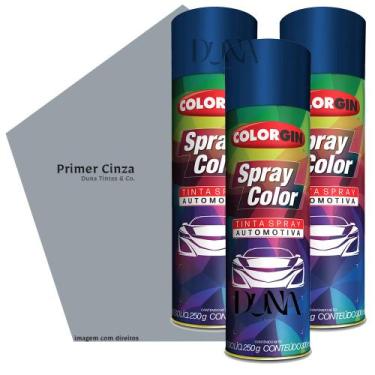 Imagem de Kit 3 Primer Cinza Spray Automotivo Colorgin 300ml