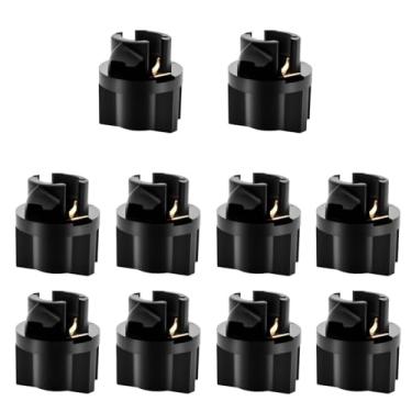 Imagem de WLJH 10 peças T5 Soquete de trava de torção 74 73 37 2721 Base de cunha 9 mm Soquete de 9 mm Painel de instrumentos de painel Plugue de aglomerado Lâmpada de painel Soquete de lâmpadas 12 V