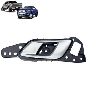 Imagem de Maçaneta Puxador Interno Gatilho Trinco Prata Porta Dianteira Esquerda