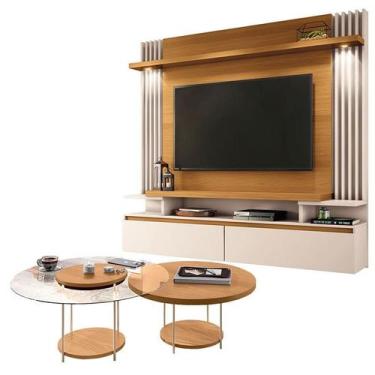Imagem de Home Suspenso Cosmo Cinamomo Off White e Kit Mesa de Centro Sky Cinamo