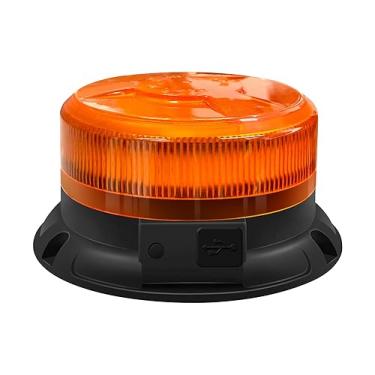 Imagem de ANTOM Luz estroboscópica LED sem fio - 12-24 V bateria âmbar luz de aviso magnético intermitente - para empilhadeiras, tratores, carrinhos de golfe, UTVs, carros, ônibus, etc