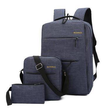 Imagem de Kit 3 Itens Mochila Bolsa Versátil Notebook ou Escritório