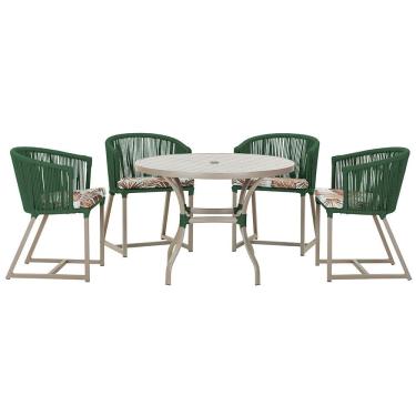 Imagem de  Mesa com 4 Cadeiras de Jantar Roma 100cm e Noronha em Aluminío
