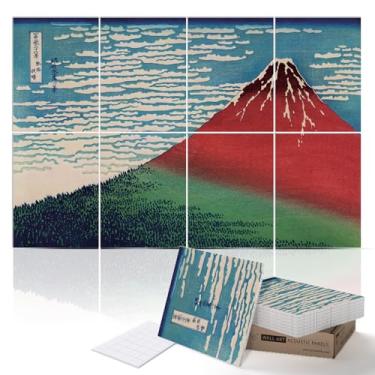 Imagem de PINWELIFE Painéis acústicos de arte de parede, 122 x 81 x 1 cm, pacote com 6 painéis de parede com absorção de som, reduz o eco e reverberação do ambiente, painéis de parede à prova de som para casa/estúdio/escritório (Ukiyo-e_Mount Fuji)