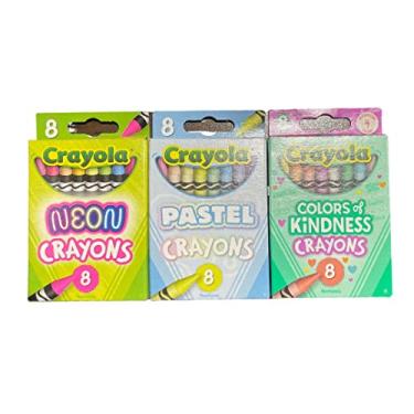Imagem de Giz de cera de néon, pastel e cores da bondade, 8 unidades cada