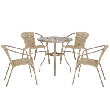 Imagem de 04  Cadeiras Floripa e Mesa Roma Trama 