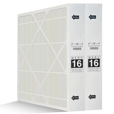 Imagem de ARQRAYGYS Filtro X6669 - 53.3 cm x 66.0 cm x 10.2 cm - X6669 MERV 16 Filter - Compatível com Lennox X6669,X6667 21x26x4 MERV 16 Filtro PCO-20C PureAir (2 pacotes) (2)