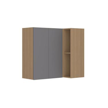 Imagem de Armário Aéreo Canto Reto 95cm 2 Portas Slim Luciane Móveis