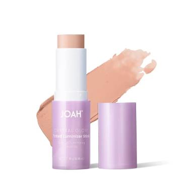 Imagem de JOAH Bastão Iluminador Crystal Glow Tinted, E Bronzeador Multifuncionais Para Maquiagem Coreana, Fórmula Personalizável Um Brilho Natural, Com Infusão De Peptídeos, Médio Subtons Quentes
