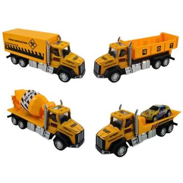 Imagem de Caminhão Metal A Fricção Construção Amarelo 1 unidade Sortidos - MSB P