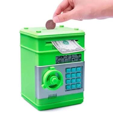 Imagem de Mini Cofre Eletrônico Digital Senha 4 Dígitos Notas E Moedas (verde)