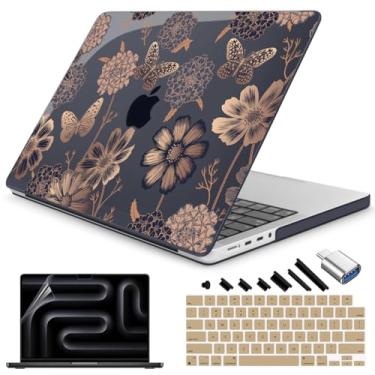Imagem de Teryeefi Compatível com MacBook Pro 16 polegadas Capa 2025 2024 2023 2022 2021 M4 M3 M2 M1 A3403 A3186 A2991 A2780 A2485, capa rígida de plástico, capa de teclado, película de tela e adaptador tipo C