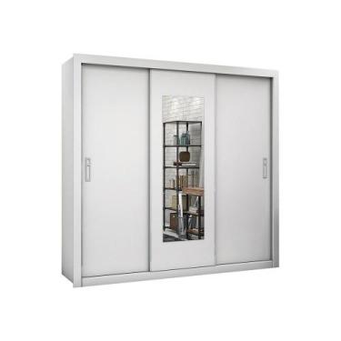 Imagem de Guarda-Roupa Casal Ilhéus 3 Portas de Correr com Espelho 4 Gavetas e 6
