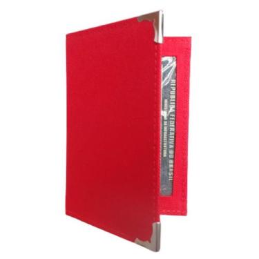 Imagem de Carteira Porta Documento Carro Moto Slim Para Rg Cnh - Lunes, Vermelho