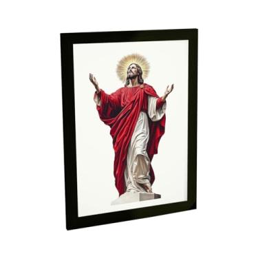 Imagem de Quadro Decorativo Leão Perfil Ilustração Preto E Branco Decoração Poster Quarto Sala