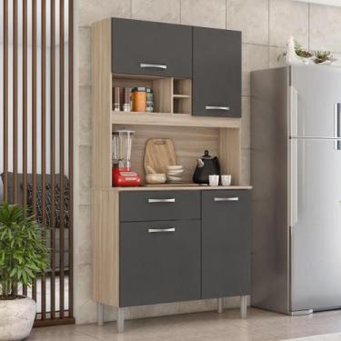 Imagem de Cozinha Completa 4 Portas Marie Avena Grafito - CASA H