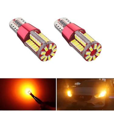 Imagem de Par Lampadas T10 57 Leds Pingo Canbus Ambar Laranja - Lumi