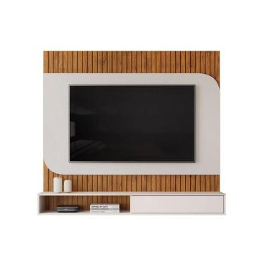 Imagem de Painel Quarto p/ TV até 65 Pol Tom 150x139cm Freijo/Off White - DJ Móveis