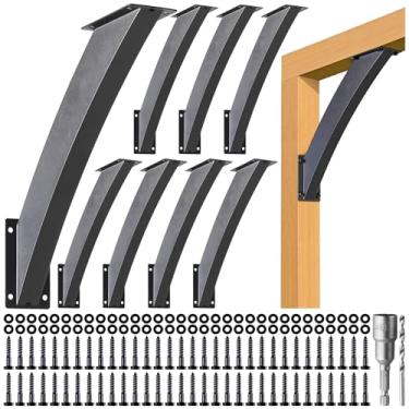 Imagem de Aecxm Suportes De Suporte Ângulo 45° Em Arco 2'' X 4'' (Real: 1,5'' 3,2'') Para Gazebos, Decks, Varandas, Cabines Madeira E Outras Pérgolas Grau Estrutura (