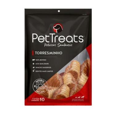 Imagem de Petisco Traqueia Bovina Cortada 10 unidades Torresminho Natural Pet Tr