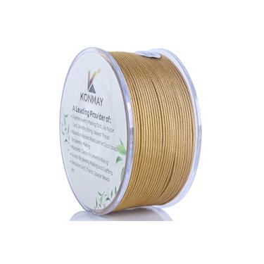 Imagem de KONMAY Fio De Nylon Dourado 1,0 Mm Com Estojo Para Pulseiras, Cordão Cetim Trançado 90 Jardas Fabricação Joias, Miçangas, Nós Chineses, Kumihimo, Macramê