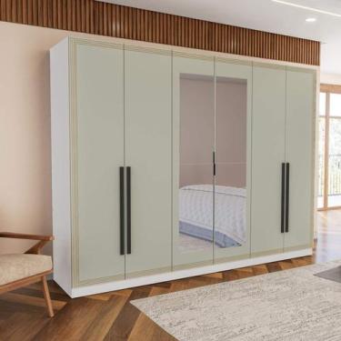 Imagem de Guarda Roupa Casal 242,1cm 6 Portas Com Espelho 240852 Valência Polito
