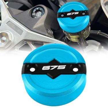 Imagem de XIDAODIT Para CFMOTO 675SR-R 750SR-R Tampa do copo de óleo frontal tampa decorativa tampa superior da bomba de freio (azul)