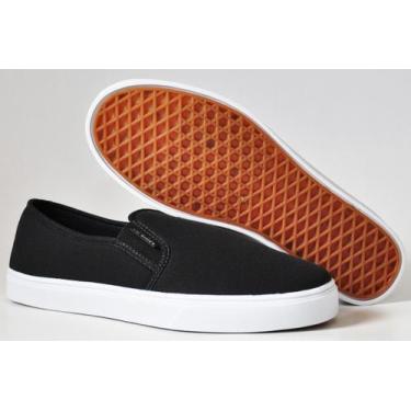 Imagem de Tênis Feminino Slip on Calce Facil - Lig Shoes, Preto, Branco, 37