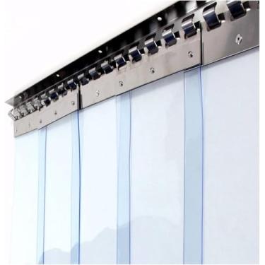 Imagem de Cortina Plástica Da Tira Da Porta Do Pvc, Tiras Claras Da Porta Do Vinil Da Sobreposição, Para O Painel De Cortina Da Divisória Da Restauração Do Armaz, 1.5mm, 1.35x2.1m/4.43x6.89ft