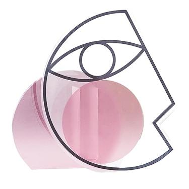 Imagem de Zerodis Vaso Geométrico, Moderno Acrílico Geométrico de Boca Larga Ampla Vaso Pequeno Escritório de Acrílico Inovador Ornamento de Floral para (Lua rosa (29x21x7cm))