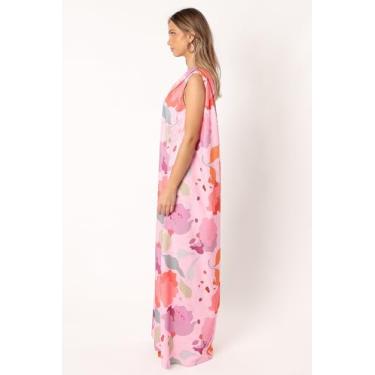 Imagem de Petal & Pup Vestido longo feminino Tillie de um ombro só, Rosa floral, P
