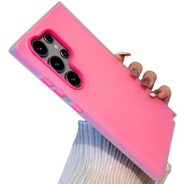 Imagem de Capa protetora para-choque à prova de choque, macia, fosca e gelatinosa, cor de doce (para Samsung S25Plus/rosa vermelha)