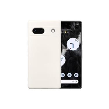 Imagem de Casecious Compatível com Google Pixel 7A Soft Liquid Silicone Gel Celular Celular Básico Capa Traseira Funda para (Marfim)
