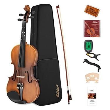 Imagem de Eastar Conjunto de violino 1/4 para iniciantes com estojo rígido, resina, descanso de ombro, arco e cordas extras (guia de dedo impresso na escala), EVA-3